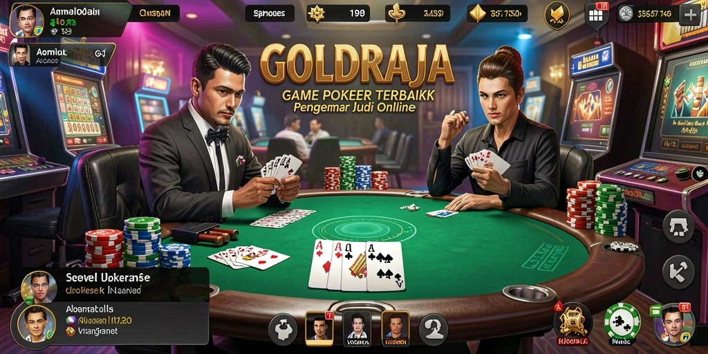 Tampilan menawan dari gameplay poker yang mendebarkan.