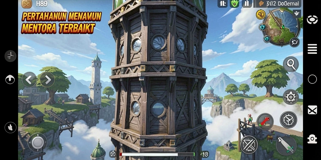 Tampilan gameplay H89 yang menegangkan dalam pertempuran Tower Defense.