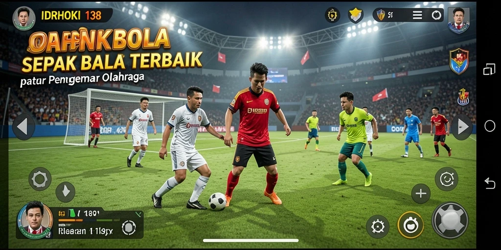 Screenshot IDRHOKI138 menampilkan aksi seru di lapangan sepak bola.