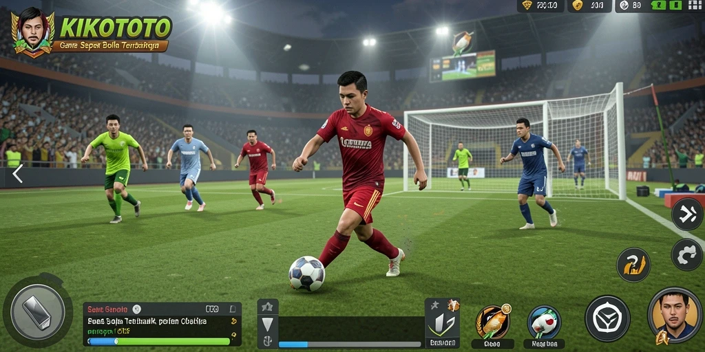Tampilan gameplay menarik dari KIKOTOTO dengan aksi sepak bola.