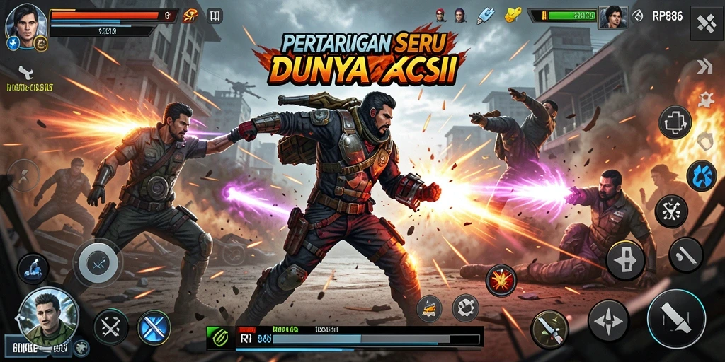 Tampilan utama gameplay RP886 dengan aksi pertarungan yang mendebarkan.