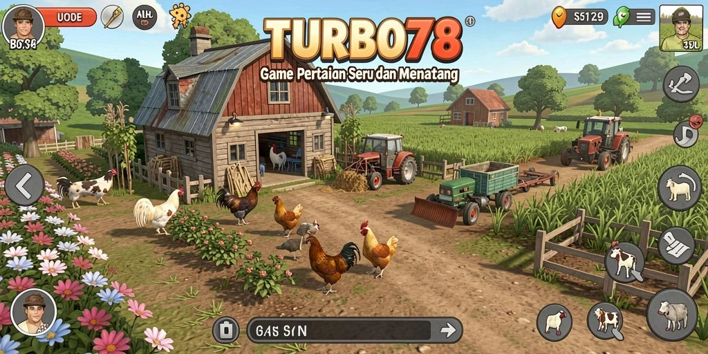 Gameplay TURBO78 menampilkan keseruan berkebun yang mendalam.