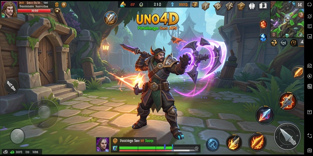 Tampilan permainan <strong>UNO4D</strong> yang mendebarkan dalam genre ARPG.