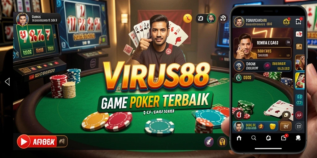Tampilan gameplay Poker yang memukau dan interaktif.